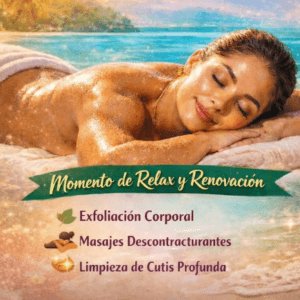 Promo Exfoliación corporal, Masaje descontracturante (espalda) e Higiene Facial Profunda